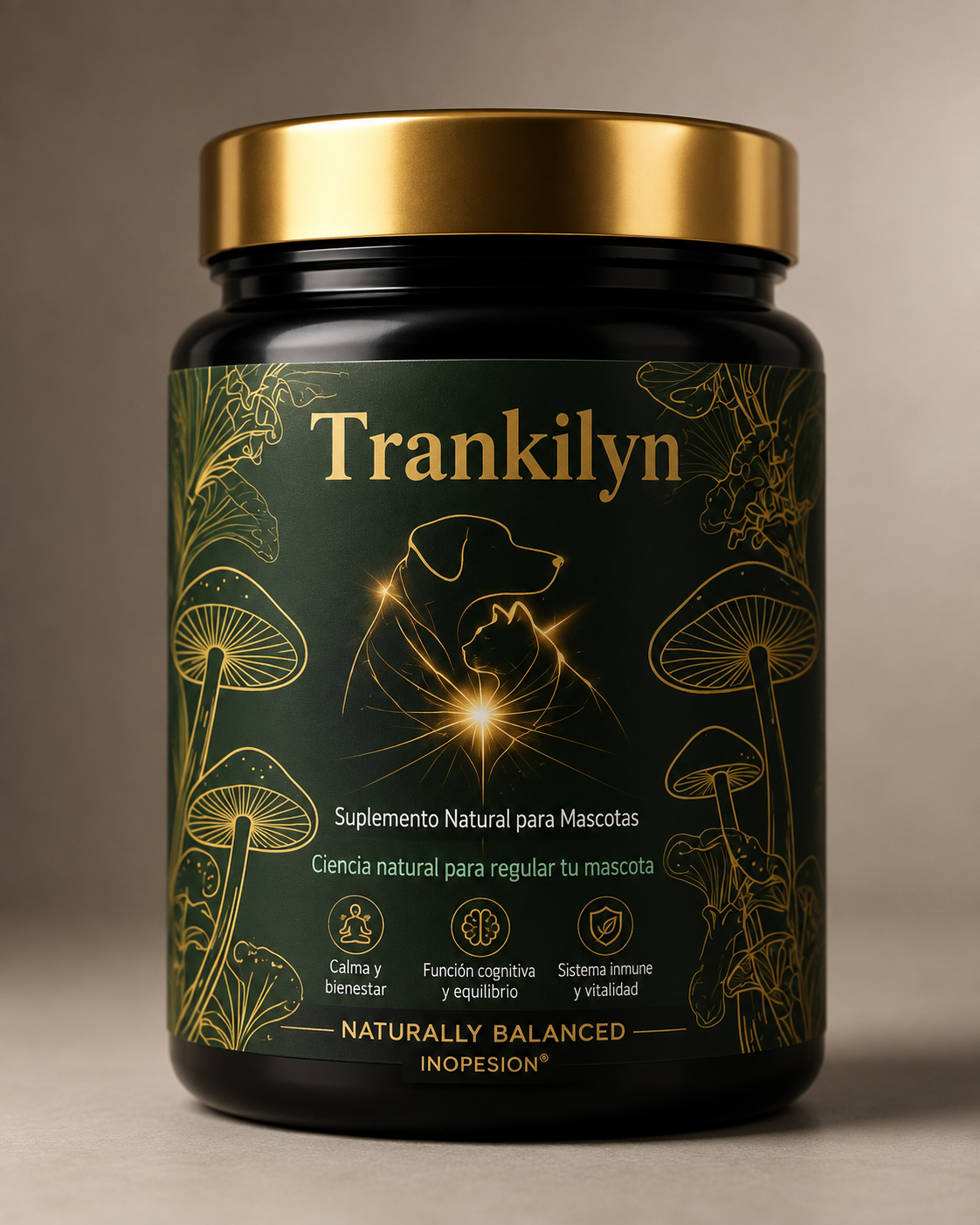 Frasco Trankilyn, suplemento natural para mascotas